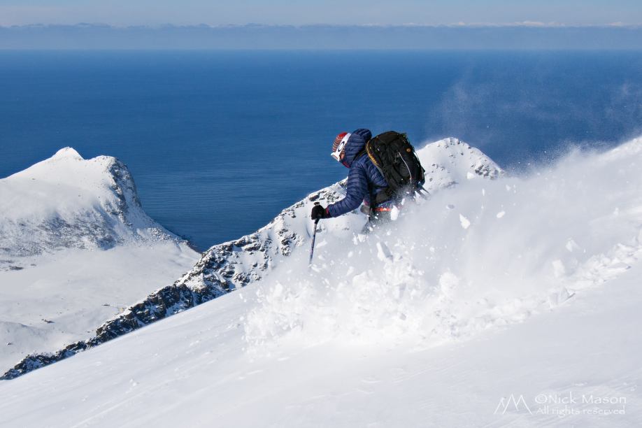 14 Mike Hewison having fun on Stornapstinden