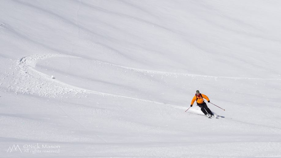 24 Simon Christy enjoying the upper slopes of Trollsadelen