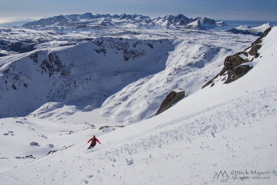 10 Simon Christy descending Justadtinden, Vestvågøya Island